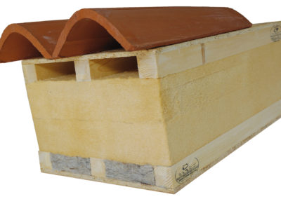 High-performance “Ra-Tvt” ventilated roof  –  Sandwich wood panel, wood fibre, sheep wool